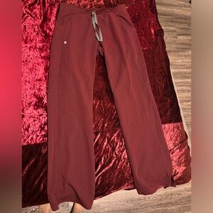 Figs scrub pants- burgundy